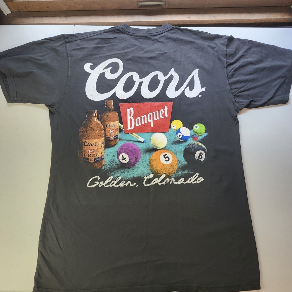 Coors Banquet Breweriana Graphic T-Shirt Blue/Gray Size M